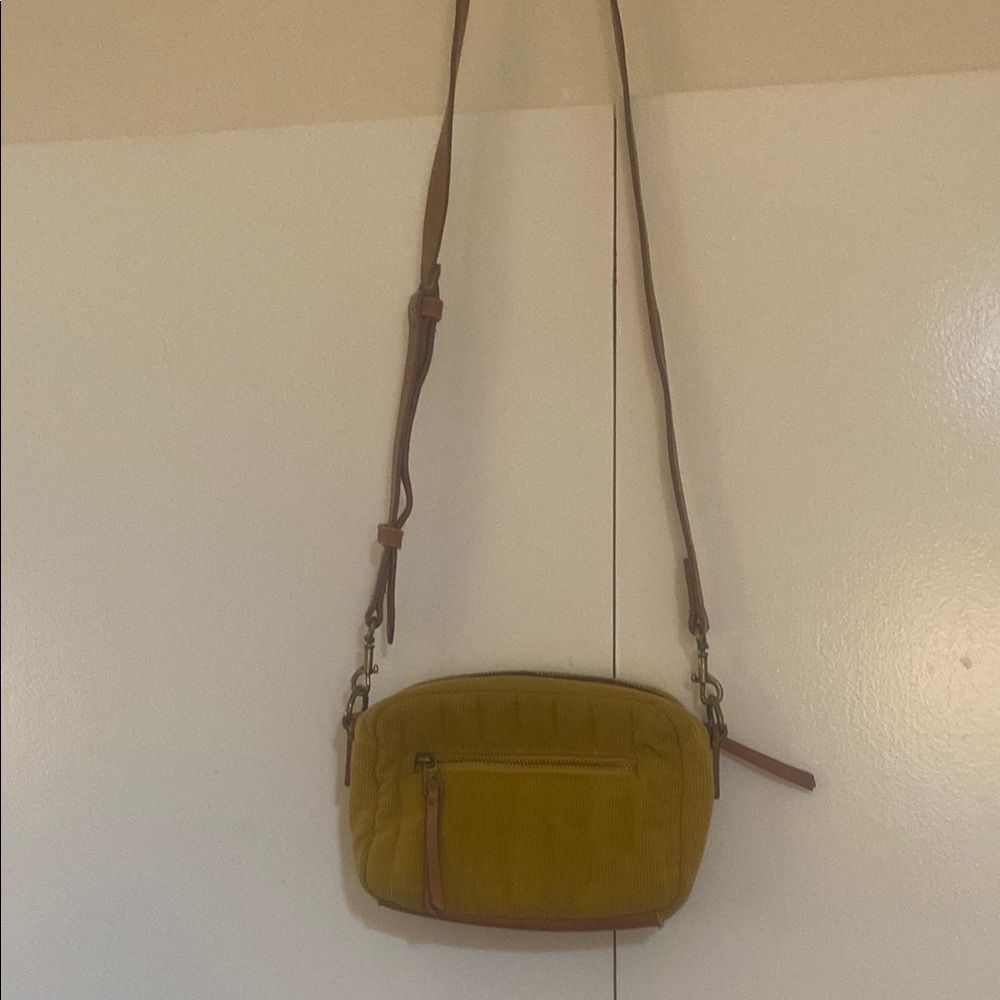 Universal Thread Yellow and Brown Crossbody Bag with Adjustable Strap